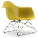 Eames Plastic Armchair RE LAR, Senf, Ohne Polsterung, Verchromt