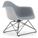 Eames Plastic Armchair RE LAR, Cotton white, Vollpolsterung dunkelblau / elfenbein, Beschichtet basic dark