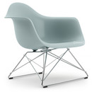 Eames Plastic Armchair RE LAR, Eisgrau, Ohne Polsterung, Verchromt