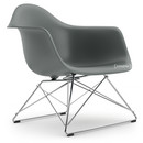 Eames Plastic Armchair RE LAR, Granitgrau, Ohne Polsterung, Verchromt