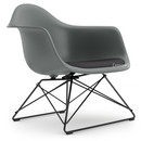 Eames Plastic Armchair RE LAR, Granitgrau, Sitzpolster dunkelgrau, Beschichtet basic dark