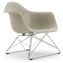 Eames Plastic Armchair RE LAR, Kieselstein, Ohne Polsterung, Verchromt