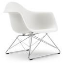 Eames Plastic Armchair RE LAR, Weiß, Ohne Polsterung, Verchromt