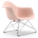 Eames Plastic Armchair RE LAR, Zartrosé, Ohne Polsterung, Verchromt