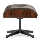 Lounge Chair Ottoman, Santos Palisander, Leder Premium braun, Aluminium poliert, Seiten schwarz