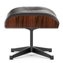 Lounge Chair Ottoman, Santos Palisander, Leder Premium F chocolate, Aluminium poliert, Seiten schwarz