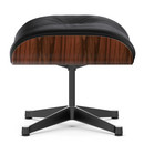 Lounge Chair Ottoman, Santos Palisander, Leder Premium F nero, Aluminium poliert, Seiten schwarz