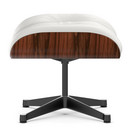 Lounge Chair Ottoman, Santos Palisander, Leder Premium F snow, Aluminium poliert, Seiten schwarz