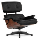 Lounge Chair, Santos Palisander, Leder Premium F nero, 89 cm, Aluminium poliert, Seiten schwarz