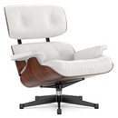 Lounge Chair, Santos Palisander, Leder Premium F snow, 89 cm, Aluminium poliert, Seiten schwarz