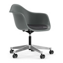 Eames Plastic Armchair RE PACC, Granitgrau RE, Mit Sitzpolster, Dunkelgrau