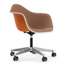 Eames Plastic Armchair RE PACC, Rostorange RE, Mit Vollpolsterung, Cognac / elfenbein