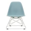 Eames Plastic Side Chair RE LSR, Eisgrau, Ohne Polsterung, Pulverbeschichtet weiß