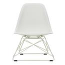 Eames Plastic Side Chair RE LSR, Weiß, Ohne Polsterung, Pulverbeschichtet weiß