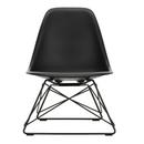 Eames Plastic Side Chair RE LSR, Tiefschwarz, Ohne Polsterung, Pulverbeschichtet basic dark