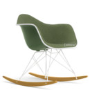 Eames Plastic Armchair RE RAR mit Polsterung, Forest, Mit Vollpolsterung, Elfenbein / forest, Weiß, Weiß/Ahorn gelblich