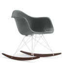 Eames Plastic Armchair RE RAR, Granitgrau, Beschichtet weiß, Ahorn dunkel