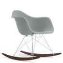 Eames Plastic Armchair RE RAR, Hellgrau, Verchromt, Ahorn dunkel