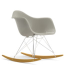 Eames Plastic Armchair RE RAR, Kieselstein, Verchromt, Ahorn gelblich