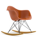 Eames Plastic Armchair RE RAR, Rostorange, Beschichtet basic dark, Ahorn gelblich