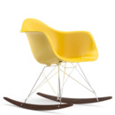 Eames Plastic Armchair RE RAR, Sunlight, Verchromt, Ahorn dunkel