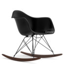 Eames Plastic Armchair RE RAR, Tiefschwarz, Beschichtet basic dark, Ahorn dunkel