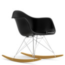 Eames Plastic Armchair RE RAR, Tiefschwarz, Verchromt, Ahorn gelblich