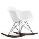 Eames Plastic Armchair RE RAR, Weiß, Beschichtet basic dark, Ahorn dunkel