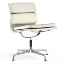 Soft Pad Chair EA 205, Verchromt, Leder Standard snow, Plano weiß