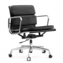 Soft Pad Chair EA 217, Verchromt, Leder Premium F nero, Plano nero