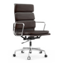 Soft Pad Chair EA 219, Verchromt, Leder Premium F kastanie, Plano braun
