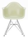 Eames Fiberglass Armchair DAR, Eames parchment, Verchromt