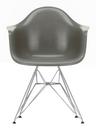 Eames Fiberglass Armchair DAR, Eames raw umber, Verchromt