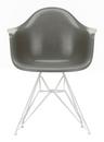 Eames Fiberglass Armchair DAR, Eames raw umber, Weiß