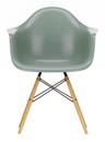 Eames Fiberglass Armchair DAW, Eames sea foam green, Esche honigfarben