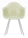 Eames Fiberglass Armchair DAX, Eames parchment, Verchromt