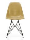 Eames Fiberglass Chair DSR, Eames ochre light, Pulverbeschichtet basic dark glatt