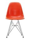 Eames Fiberglass Chair DSR, Eames red orange, Glanzchrom