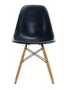 Eames Fiberglass Chair DSW, Eames navy blue, Ahorn gelblich
