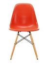 Eames Fiberglass Chair DSW, Eames red orange, Esche honigfarben
