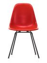 Eames Fiberglass Chair DSX, Eames classic red, Pulverbeschichtet basic dark glatt