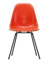 Eames Fiberglass Chair DSX, Eames red orange, Pulverbeschichtet basic dark glatt