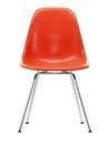 Eames Fiberglass Chair DSX, Eames red orange, Glanzchrom