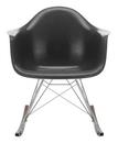 Eames Fiberglass Armchair RAR, Eames elephant hide grey, Verchromt, Ahorn dunkel