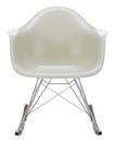 Eames Fiberglass Armchair RAR, Eames parchment, Verchromt, Ahorn dunkel