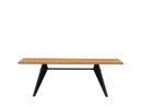 EM Table, 220 x 90 cm, Eiche natur massiv, geölt, Tiefschwarz