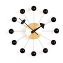 Ball Clock, Korpus Messing, Kugeln schwarz