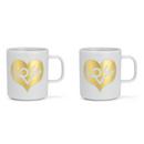 Girard Coffee Mugs, Love Heart, gold, 2er Set
