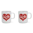 Girard Coffee Mugs, Love Heart, red, 2er Set