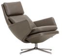 Grand Relax, Ohne Ottoman, Leder Premium F, umbragrau, Poliert, 46,5 cm